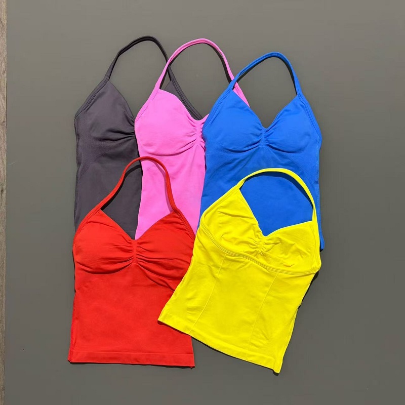 여성용 짐 스포츠 탑 심리스 요가 탱크 탈부착 가능한  - Crossfit Yoga 리뷰 및 가격